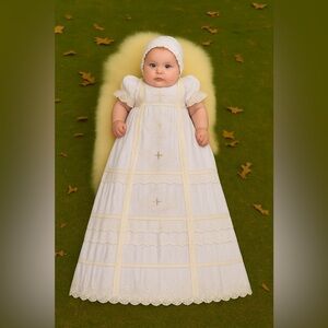 Baby Heirloom Christening Baptism Dress 3–6M | Linen Revival Co